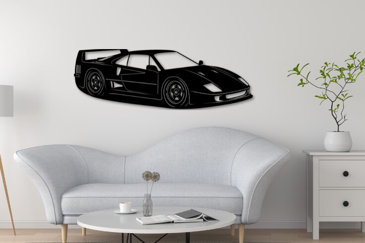 Intra απο ξύλο plywood  Χρώμα wenge 3mm-4mm πάχος - F40 Car Silhouette Δίασταση 20x20 cm INTRAFABR-98651417