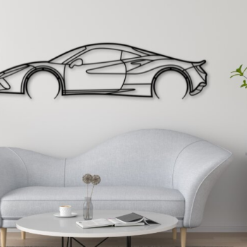 Intra απο ξύλο plywood  Χρώμα wenge 3mm-4mm πάχος - F8 Tributo Car Silhouette Δίασταση 20x20 cm INTRAFABR-76074094 - Image 1