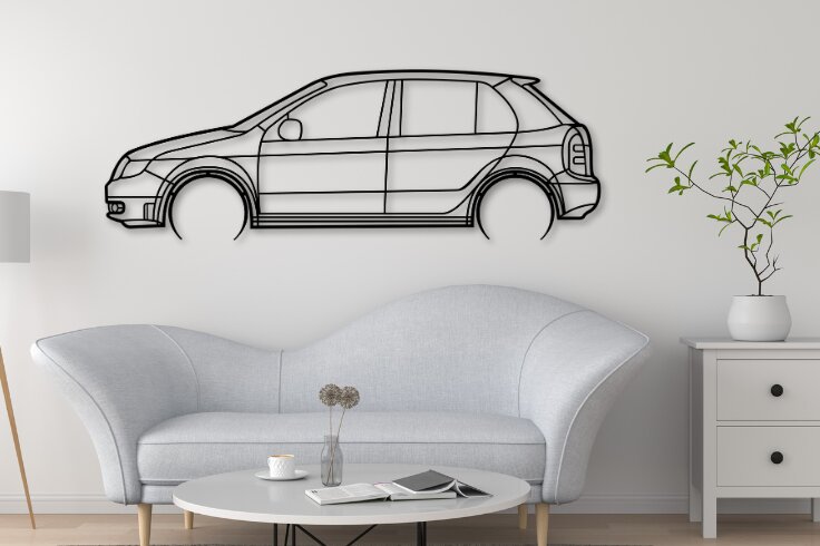 Intra απο ξύλο plywood  Χρώμα wenge 3mm-4mm πάχος - Fabia I Car Silhouette Dxf Δίασταση 20x20 cm INTRAFABR-79704037