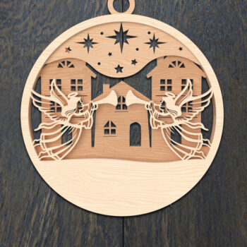 Intra απο ξύλο plywood  Χρώμα wenge 3mm-4mm πάχος - Στολίδι Fairies Δίασταση 6x6 cm INTRAFABR-47241643 - Image 1