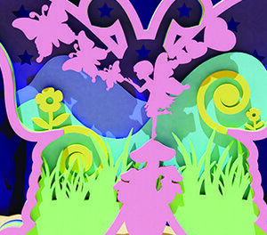 Intra απο ξύλο plywood  Χρώμα wenge 3mm-4mm πάχος - Fairy 3D, Πρότυπα κοπής με λέιζερ Δίασταση 30x20 cm INTRAFABR-93698045