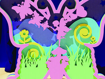 Intra απο ξύλο plywood  Χρώμα wenge 3mm-4mm πάχος - Fairy 3D, Πρότυπα κοπής με λέιζερ Δίασταση 30x20 cm INTRAFABR-93698045 - Image 1