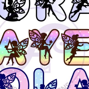 Intra απο ξύλο plywood  Χρώμα wenge 3mm-4mm πάχος - Fairy Alphabet Σετ 47 Γραμμάτων Δίασταση 30x20 cm INTRAFABR-93697060