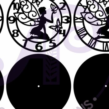 Intra απο ξύλο plywood Χρώμα wenge 3mm-4mm πάχος - Ρολόι τοίχου Laser Fairy and Butterflies Δίασταση 30x20 cm INTRAFABR-93697317 - Image 5