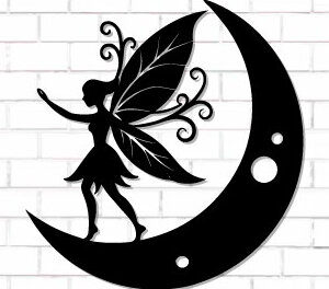 Intra απο ξύλο plywood  Χρώμα wenge 3mm-4mm πάχος - Fairy and Moon Wall Art Δίασταση 40x50 cm INTRAFABR-94768287