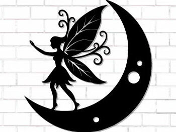 Intra απο ξύλο plywood Χρώμα wenge 3mm-4mm πάχος - Fairy and Moon Wall Art Δίασταση 40x50 cm INTRAFABR-94768287 - Image 1