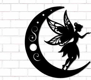 Intra απο ξύλο plywood  Χρώμα wenge 3mm-4mm πάχος - Fairy and Moon Wall Art Δίασταση 40x50 cm INTRAFABR-94768336