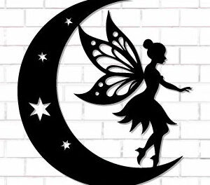 Intra απο ξύλο plywood  Χρώμα wenge 3mm-4mm πάχος - Fairy and Moon Wall Art Δίασταση 40x50 cm INTRAFABR-94768361