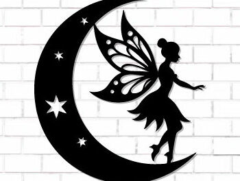 Intra απο ξύλο plywood Χρώμα wenge 3mm-4mm πάχος - Fairy and Moon Wall Art Δίασταση 40x50 cm INTRAFABR-94768361 - Image 1