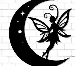 Intra απο ξύλο plywood  Χρώμα wenge 3mm-4mm πάχος - Fairy and Moon Wall Art Δίασταση 40x50 cm INTRAFABR-94768398