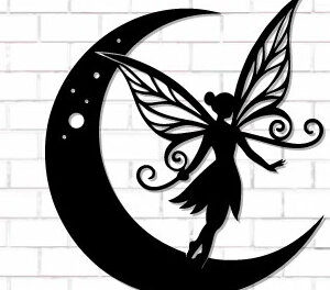 Intra απο ξύλο plywood  Χρώμα wenge 3mm-4mm πάχος - Fairy and Moon Wall Art Δίασταση 40x50 cm INTRAFABR-94768428