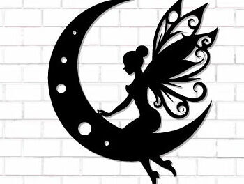 Intra απο ξύλο plywood Χρώμα wenge 3mm-4mm πάχος - Fairy and Moon Wall Art Δίασταση 40x50 cm INTRAFABR-94768085 - Image 1