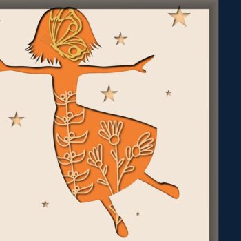 Intra απο ξύλο plywood  Χρώμα wenge 3mm-4mm πάχος - Fairy Butterfly Wild Floral Shadow Box Δίασταση 25x25 cm INTRAFABR-33827421 - Image 1