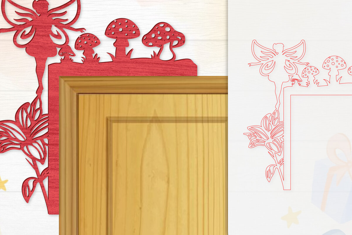 Intra απο ξύλο plywood  Χρώμα wenge 3mm-4mm πάχος - Γωνιακή Fairy Door Δίασταση 20x20 cm INTRAFABR-123409418