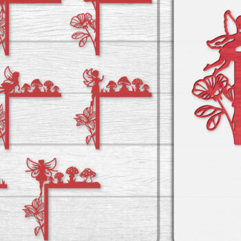 Intra απο ξύλο plywood  Χρώμα wenge 3mm-4mm πάχος - Fairy Door Corner Lasercut 8 DESIGNS Δίασταση 30x20 cm INTRAFABR-123409434 - Image 1