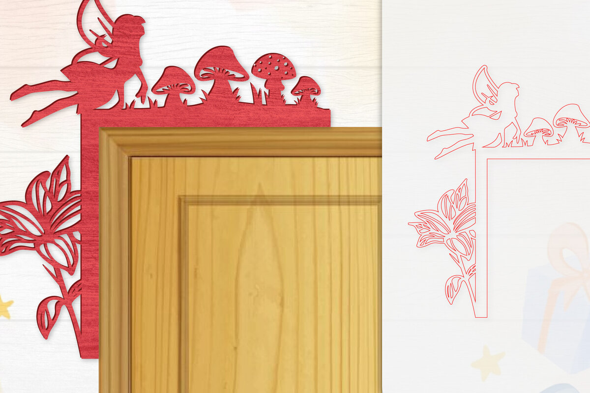 Intra απο ξύλο plywood  Χρώμα wenge 3mm-4mm πάχος - Γωνιακή Fairy Door Δίασταση 20x20 cm INTRAFABR-123409439