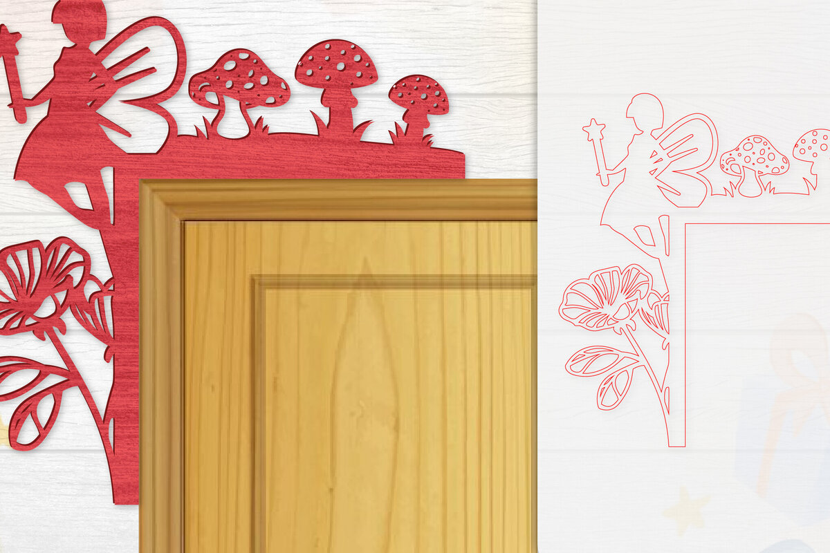 Intra απο ξύλο plywood  Χρώμα wenge 3mm-4mm πάχος - Γωνιακή Fairy Door Δίασταση 20x20 cm INTRAFABR-123409082