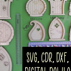 Intra απο ξύλο plywood  Χρώμα wenge 3mm-4mm πάχος - Fairy Doors, κοπής με λέιζερ. 2 στρώμα Δίασταση 30x20 cm INTRAFABR-123409095