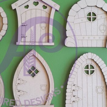 Intra απο ξύλο plywood  Χρώμα wenge 3mm-4mm πάχος - Fairy Doors, κοπής με λέιζερ. 2 στρώμα Δίασταση 30x20 cm INTRAFABR-123409095 - Image 3