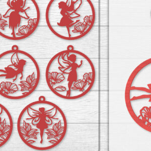 Intra απο ξύλο plywood  Χρώμα wenge 3mm-4mm πάχος - Σκουλαρίκια Fairy Lasercut BNDLES 8 ΣΧΕΔΙΑ Δίασταση 3x3 cm INTRAFABR-123409104