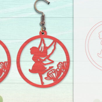 Intra απο ξύλο plywood Χρώμα wenge 3mm-4mm πάχος - Σκουλαρίκια Fairy Lasercut BNDLES 8 ΣΧΕΔΙΑ Δίασταση 3x3 cm INTRAFABR-123409104 - Image 4