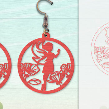 Intra απο ξύλο plywood Χρώμα wenge 3mm-4mm πάχος - Σκουλαρίκια Fairy Lasercut BNDLES 8 ΣΧΕΔΙΑ Δίασταση 3x3 cm INTRAFABR-123409104 - Image 5