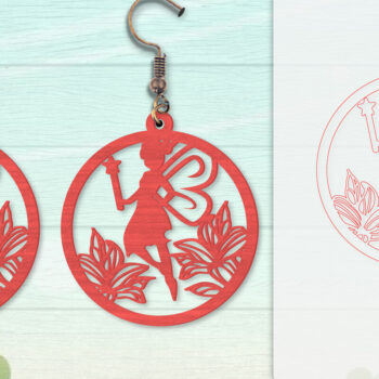 Intra απο ξύλο plywood Χρώμα wenge 3mm-4mm πάχος - Σκουλαρίκια Fairy Lasercut BNDLES 8 ΣΧΕΔΙΑ Δίασταση 3x3 cm INTRAFABR-123409104 - Image 6