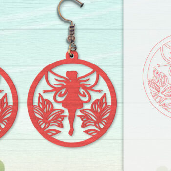 Intra απο ξύλο plywood Χρώμα wenge 3mm-4mm πάχος - Σκουλαρίκια Fairy Lasercut BNDLES 8 ΣΧΕΔΙΑ Δίασταση 3x3 cm INTRAFABR-123409104 - Image 7