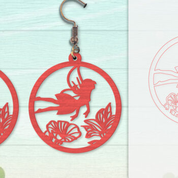 Intra απο ξύλο plywood Χρώμα wenge 3mm-4mm πάχος - Σκουλαρίκια Fairy Lasercut BNDLES 8 ΣΧΕΔΙΑ Δίασταση 3x3 cm INTRAFABR-123409104 - Image 9