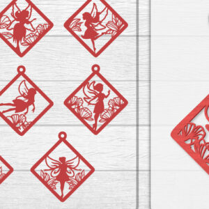 Intra απο ξύλο plywood  Χρώμα wenge 3mm-4mm πάχος - Σκουλαρίκια Fairy Lasercut BNDLES 8 ΣΧΕΔΙΑ Δίασταση 3x3 cm INTRAFABR-123409114