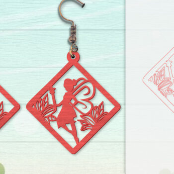 Intra απο ξύλο plywood  Χρώμα wenge 3mm-4mm πάχος - Σκουλαρίκια Fairy Lasercut BNDLES 8 ΣΧΕΔΙΑ Δίασταση 3x3 cm INTRAFABR-123409114 - Image 6