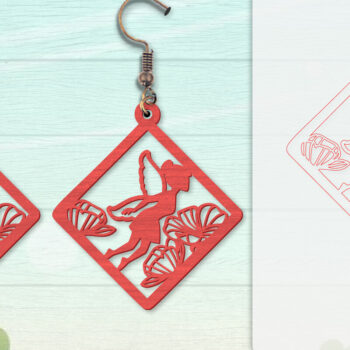 Intra απο ξύλο plywood  Χρώμα wenge 3mm-4mm πάχος - Σκουλαρίκια Fairy Lasercut BNDLES 8 ΣΧΕΔΙΑ Δίασταση 3x3 cm INTRAFABR-123409114 - Image 8