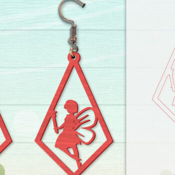 Intra απο ξύλο plywood  Χρώμα wenge 3mm-4mm πάχος - Σκουλαρίκια Fairy Lasercut BNDLES 8 ΣΧΕΔΙΑ Δίασταση 3x3 cm INTRAFABR-123409127 - Image 2