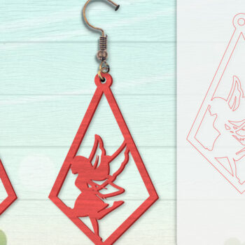 Intra απο ξύλο plywood  Χρώμα wenge 3mm-4mm πάχος - Σκουλαρίκια Fairy Lasercut BNDLES 8 ΣΧΕΔΙΑ Δίασταση 3x3 cm INTRAFABR-123409127 - Image 4