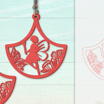 Intra απο ξύλο plywood  Χρώμα wenge 3mm-4mm πάχος - Σκουλαρίκια Fairy Lasercut BNDLES 8 ΣΧΕΔΙΑ Δίασταση 3x3 cm INTRAFABR-123409140 - Image 2