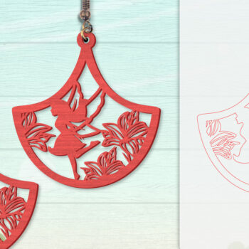 Intra απο ξύλο plywood  Χρώμα wenge 3mm-4mm πάχος - Σκουλαρίκια Fairy Lasercut BNDLES 8 ΣΧΕΔΙΑ Δίασταση 3x3 cm INTRAFABR-123409140 - Image 4