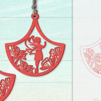 Intra απο ξύλο plywood  Χρώμα wenge 3mm-4mm πάχος - Σκουλαρίκια Fairy Lasercut BNDLES 8 ΣΧΕΔΙΑ Δίασταση 3x3 cm INTRAFABR-123409140 - Image 5