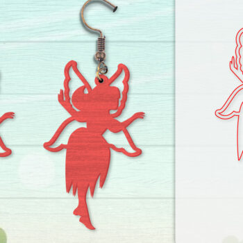 Intra απο ξύλο plywood  Χρώμα wenge 3mm-4mm πάχος - Σκουλαρίκια Fairy Lasercut BNDLES 8 ΣΧΕΔΙΑ Δίασταση 3x3 cm INTRAFABR-123409370 - Image 3