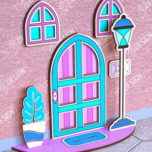 Intra απο ξύλο plywood  Χρώμα wenge 3mm-4mm πάχος - Fairy Garden Door Design | Νεραϊδόσπιτο Δίασταση 30x20 cm INTRAFABR-34454586