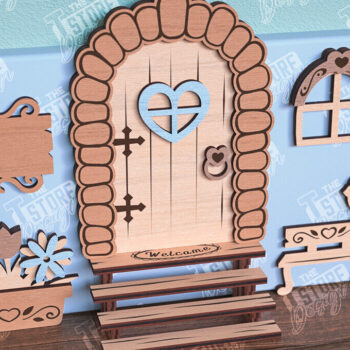 Intra απο ξύλο plywood  Χρώμα wenge 3mm-4mm πάχος - Πακέτο κοπής Laser Door Fairy Garden Δίασταση 30x20 cm INTRAFABR-68109013 - Image 5