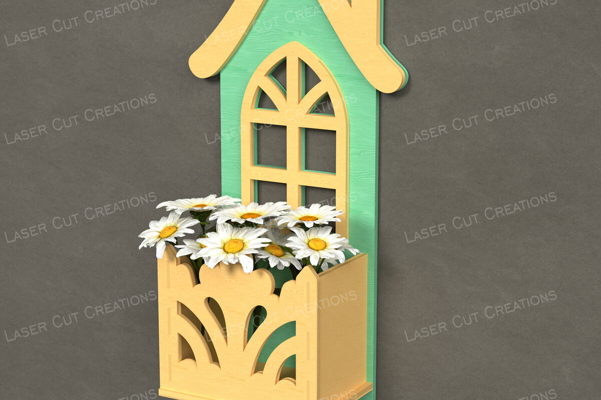 Intra απο ξύλο plywood  Χρώμα wenge 3mm-4mm πάχος - Fairy House Flower Box Διακόσμηση τοίχου Δίασταση 30x20 cm INTRAFABR-67897194