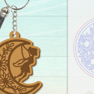 Intra απο ξύλο plywood  Χρώμα wenge 3mm-4mm πάχος - Μπρελόκ Fairy Lasercut Δίασταση 4x4 cm INTRAFABR-94261728