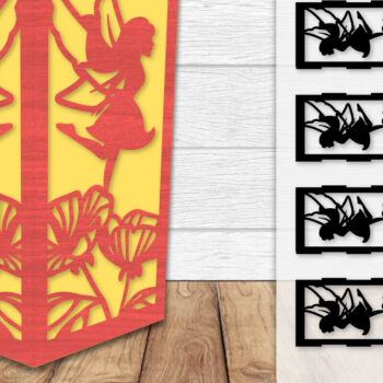 Intra απο ξύλο plywood  Χρώμα wenge 3mm-4mm πάχος - Fairy Lamp Lasercut Δίασταση 20x20 cm INTRAFABR-88132968 - Image 1