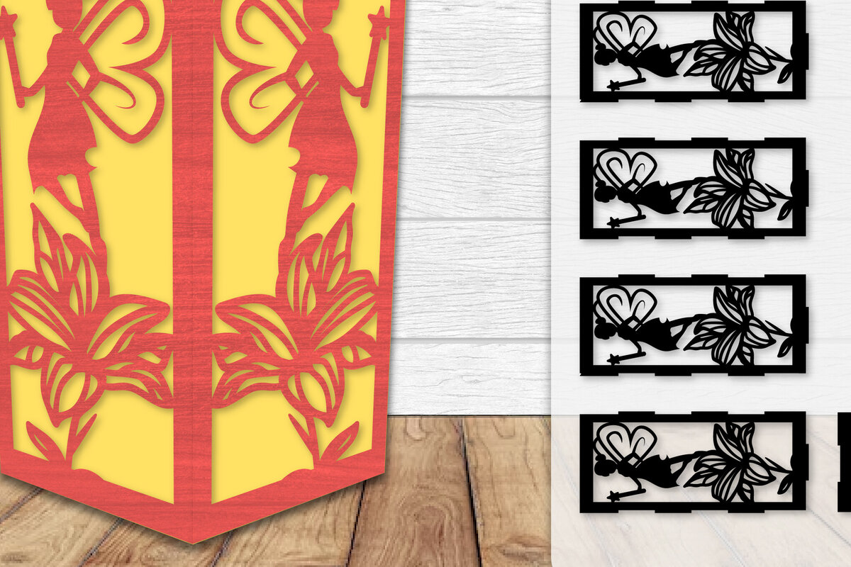 Intra απο ξύλο plywood  Χρώμα wenge 3mm-4mm πάχος - Fairy Lamp Lasercut Δίασταση 20x20 cm INTRAFABR-88133063