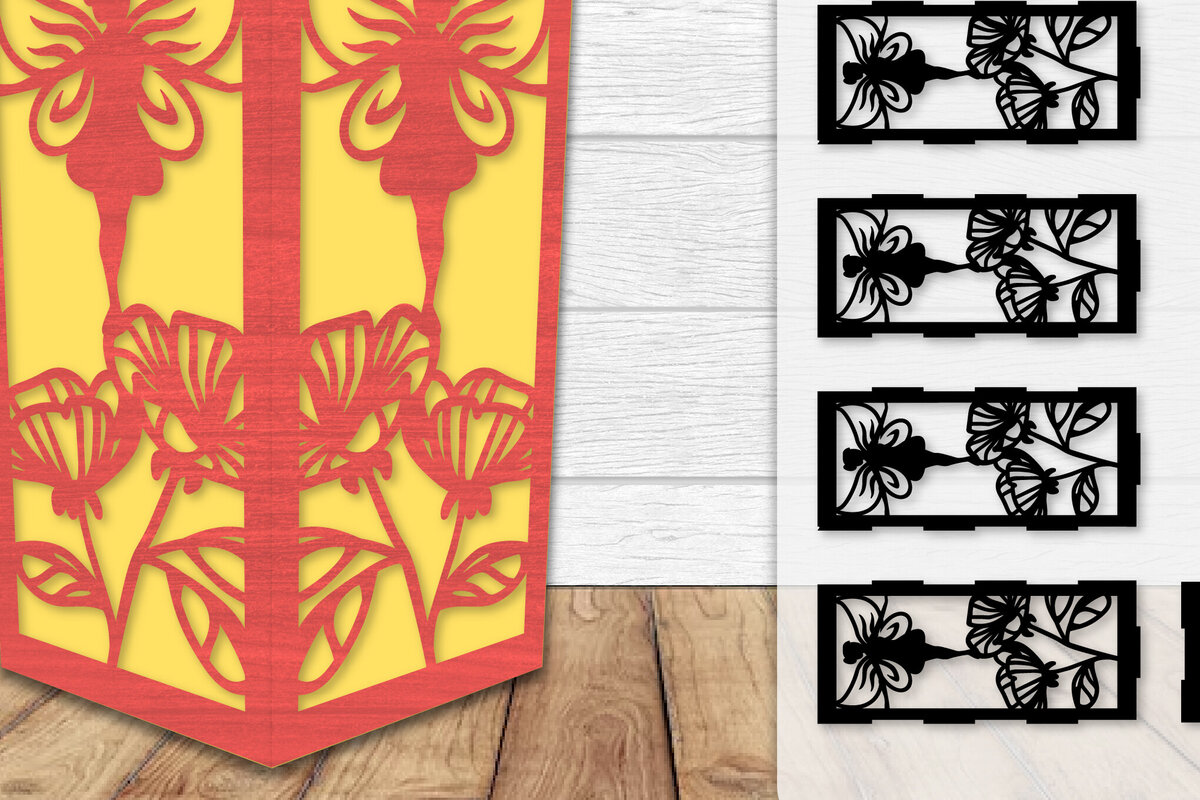 Intra απο ξύλο plywood  Χρώμα wenge 3mm-4mm πάχος - Fairy Lamp Lasercut Δίασταση 20x20 cm INTRAFABR-88133097