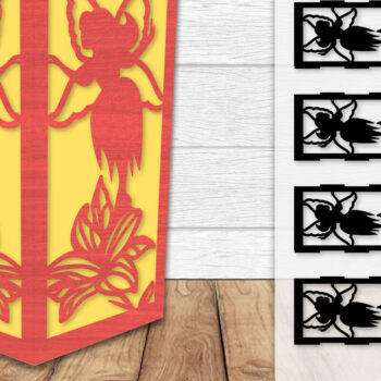 Intra απο ξύλο plywood Χρώμα wenge 3mm-4mm πάχος - Φωτιστικό Fairy Lasercut BNDLES 8 ΣΧΕΔΙΑ Δίασταση 20x20 cm INTRAFABR-88132720 - Image 3