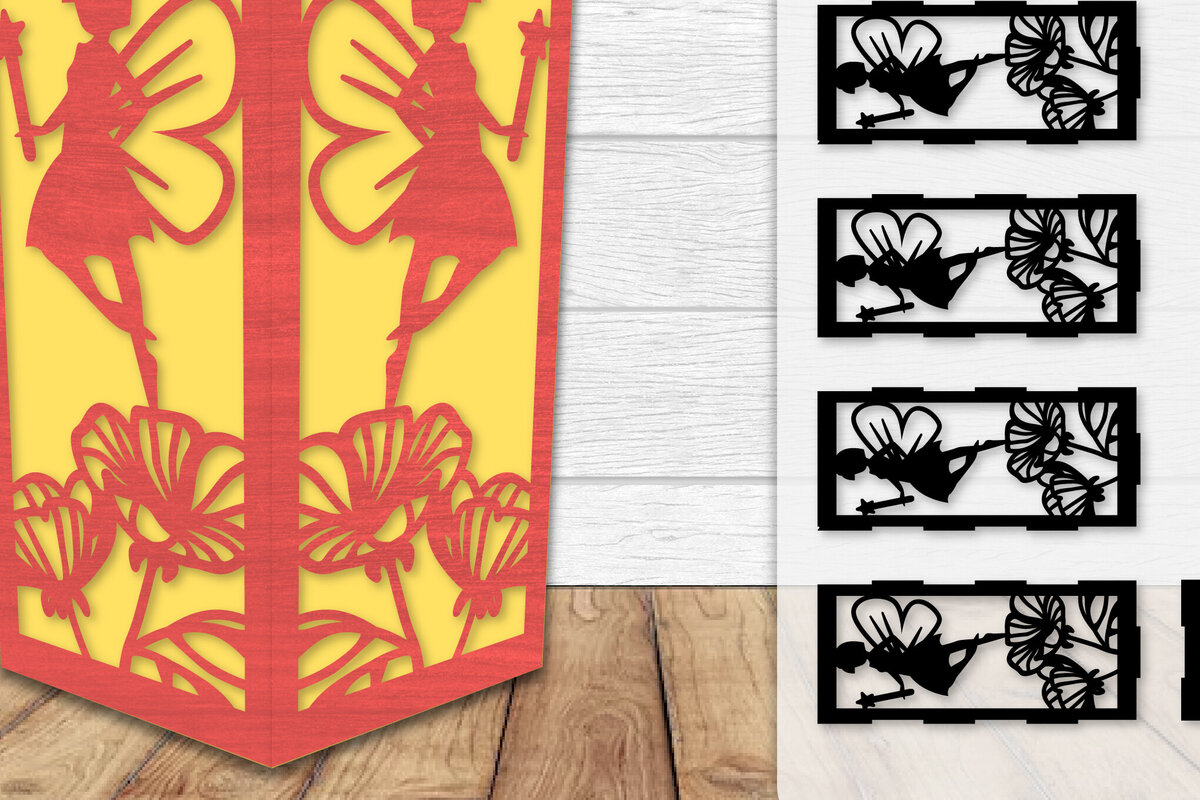 Intra απο ξύλο plywood  Χρώμα wenge 3mm-4mm πάχος - Fairy Lamp Lasercut Δίασταση 20x20 cm INTRAFABR-88133169