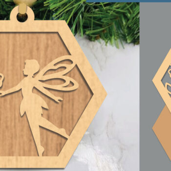 Intra απο ξύλο plywood Χρώμα wenge 3mm-4mm πάχος - Στολίδι Fairy 1 Δίασταση 6x6 cm INTRAFABR-88166278 - Image 1