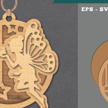 Intra απο ξύλο plywood Χρώμα wenge 3mm-4mm πάχος - Στολίδι Fairy Δίασταση 6x6 cm INTRAFABR-88166335 - Image 1