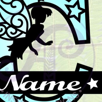 Intra απο ξύλο plywood  Χρώμα wenge 3mm-4mm πάχος - Fairy Letter C Μονόγραμμα Cut Δίασταση 30x20 cm INTRAFABR-88166420 - Image 1